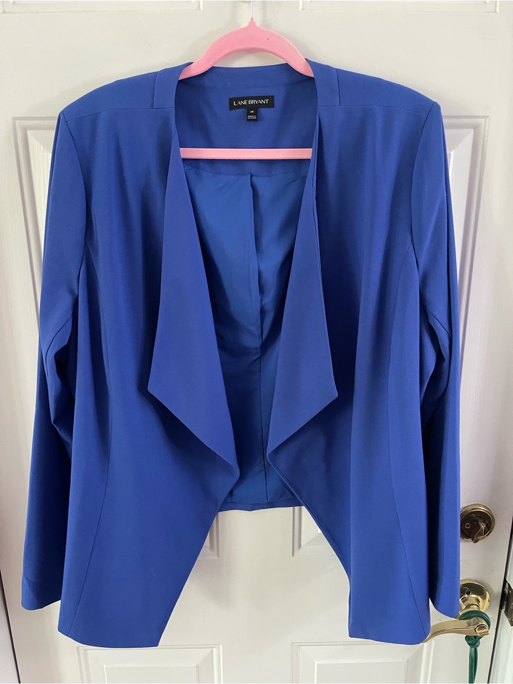Lane Bryant Cobalt Blue Open-Front Draped Blazer